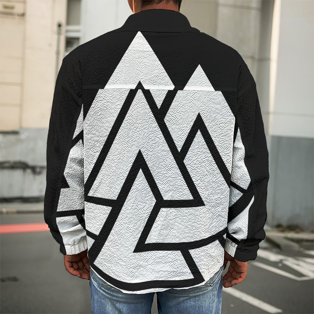 Viking Valknut Symbol Print Men's Shirt Jacket