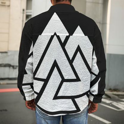 Viking Valknut Symbol Print Men's Shirt Jacket