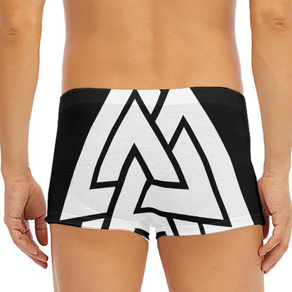 Viking Valknut Symbol Print Men's Short Boxer Briefs