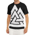 Viking Valknut Symbol Print Men's Short Sleeve Rash Guard