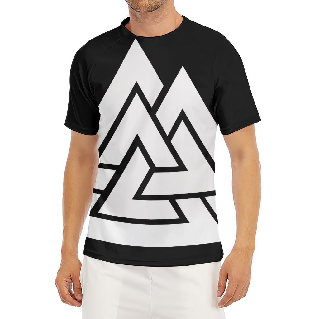 Viking Valknut Symbol Print Men's Short Sleeve Rash Guard