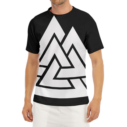 Viking Valknut Symbol Print Men's Short Sleeve Rash Guard