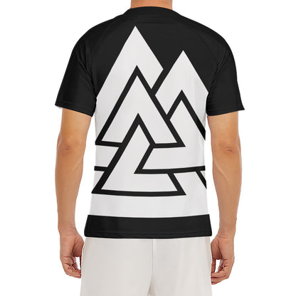 Viking Valknut Symbol Print Men's Short Sleeve Rash Guard