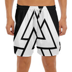 Viking Valknut Symbol Print Men's Split Running Shorts