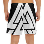 Viking Valknut Symbol Print Men's Split Running Shorts