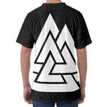 Viking Valknut Symbol Print Men's Velvet T-Shirt