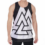Viking Valknut Symbol Print Men's Velvet Tank Top