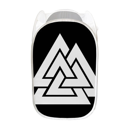 Viking Valknut Symbol Print Mesh Laundry Hamper