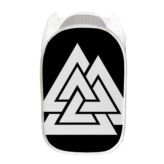 Viking Valknut Symbol Print Mesh Laundry Hamper