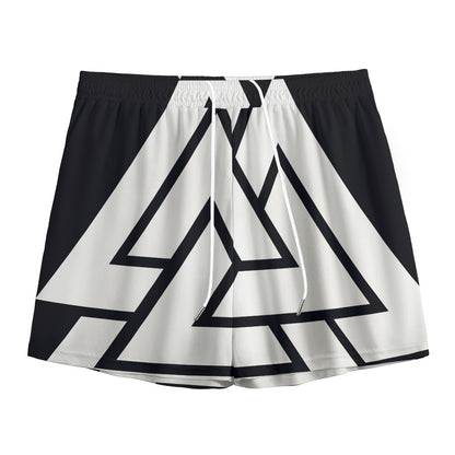 Viking Valknut Symbol Print Mesh Shorts