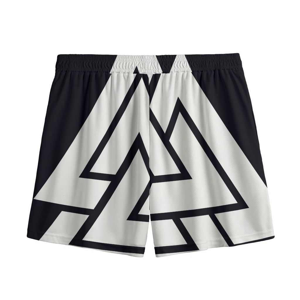 Viking Valknut Symbol Print Mesh Shorts
