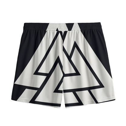 Viking Valknut Symbol Print Mesh Shorts