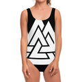 Viking Valknut Symbol Print One Piece Swimsuit