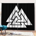 Viking Valknut Symbol Print Pencil Pleat Curtains