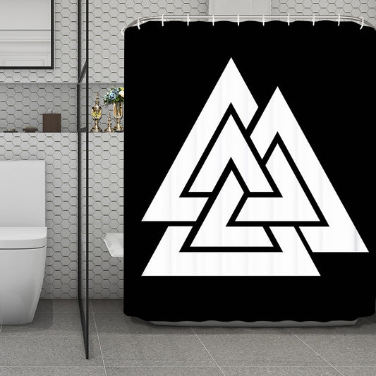 Viking Valknut Symbol Print Polyester Shower Curtain
