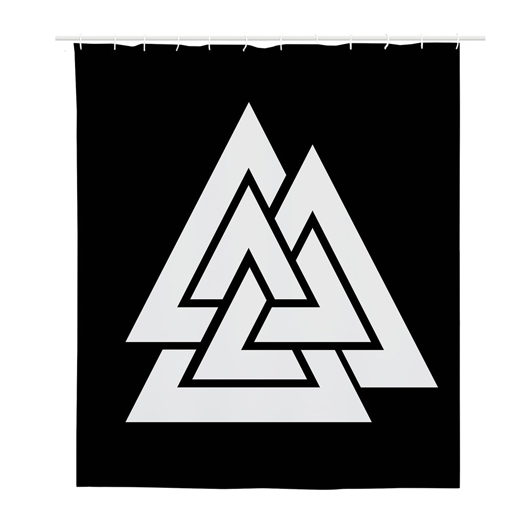 Viking Valknut Symbol Print Polyester Shower Curtain