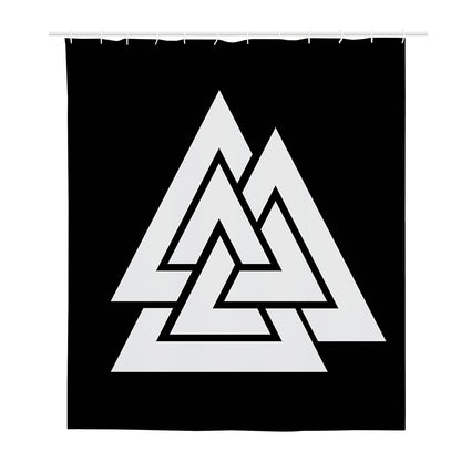 Viking Valknut Symbol Print Polyester Shower Curtain