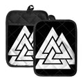 Viking Valknut Symbol Print Pot Holders With Pocket
