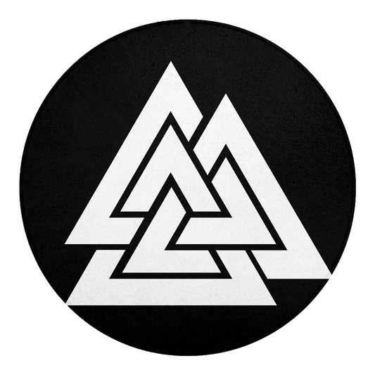 Viking Valknut Symbol Print Round Blanket