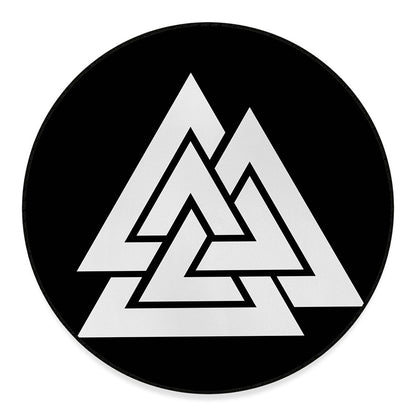 Viking Valknut Symbol Print Round Floor Mat