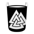 Viking Valknut Symbol Print Round Laundry Basket