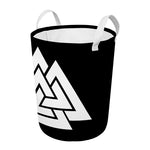 Viking Valknut Symbol Print Round Laundry Basket