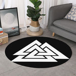 Viking Valknut Symbol Print Round Rug