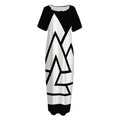 Viking Valknut Symbol Print Short Sleeve Long Nightdress
