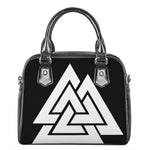 Viking Valknut Symbol Print Shoulder Handbag