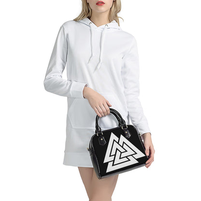 Viking Valknut Symbol Print Shoulder Handbag