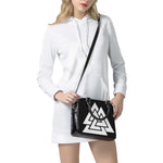 Viking Valknut Symbol Print Shoulder Handbag