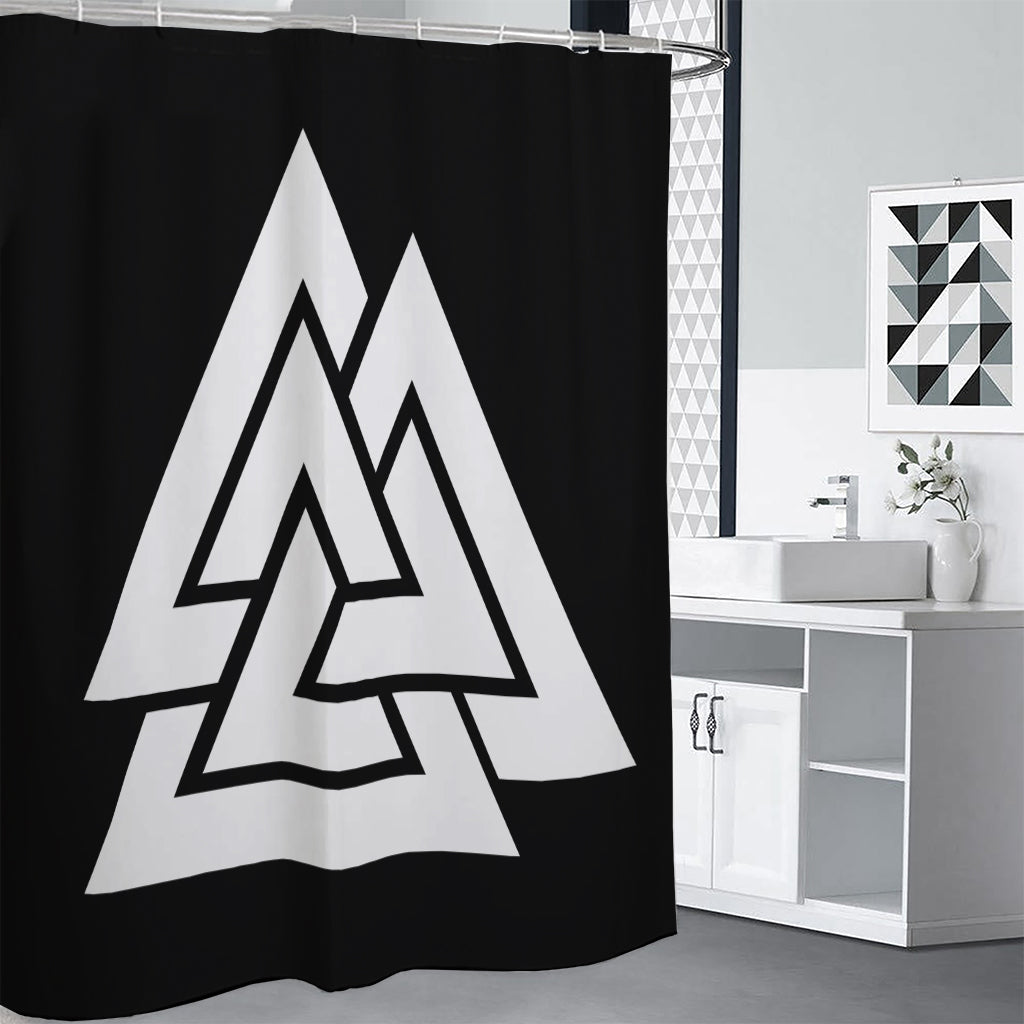 Viking Valknut Symbol Print Shower Curtain