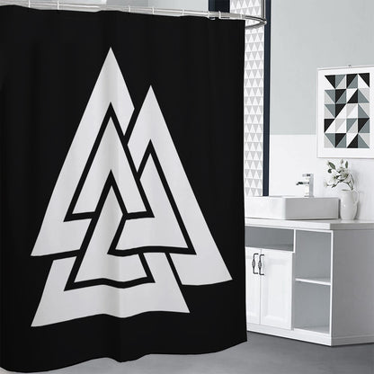 Viking Valknut Symbol Print Shower Curtain