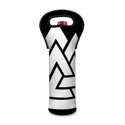 Viking Valknut Symbol Print Single Neoprene Wine Tote