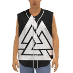 Viking Valknut Symbol Print Sleeveless Baseball Jersey