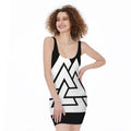Viking Valknut Symbol Print Sleeveless Bodycon Dress