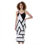 Viking Valknut Symbol Print Slim Fit Midi Cami Dress