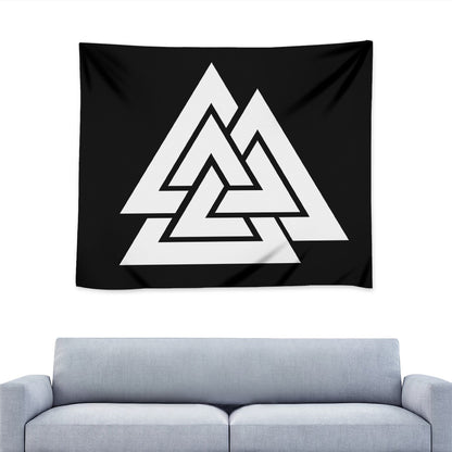 Viking Valknut Symbol Print Tapestry