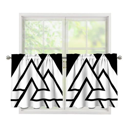 Viking Valknut Symbol Print Tier Curtains