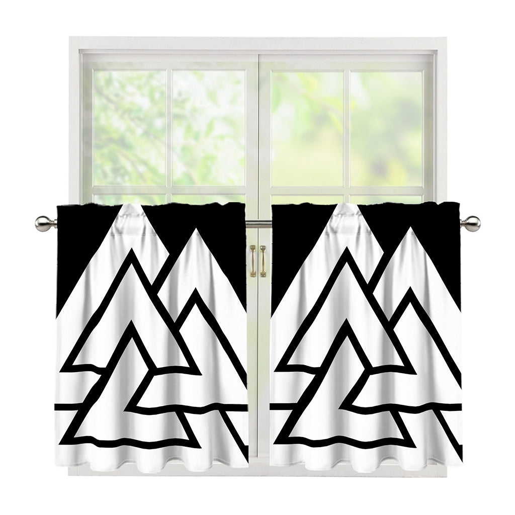 Viking Valknut Symbol Print Tier Curtains