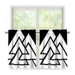 Viking Valknut Symbol Print Tier Curtains
