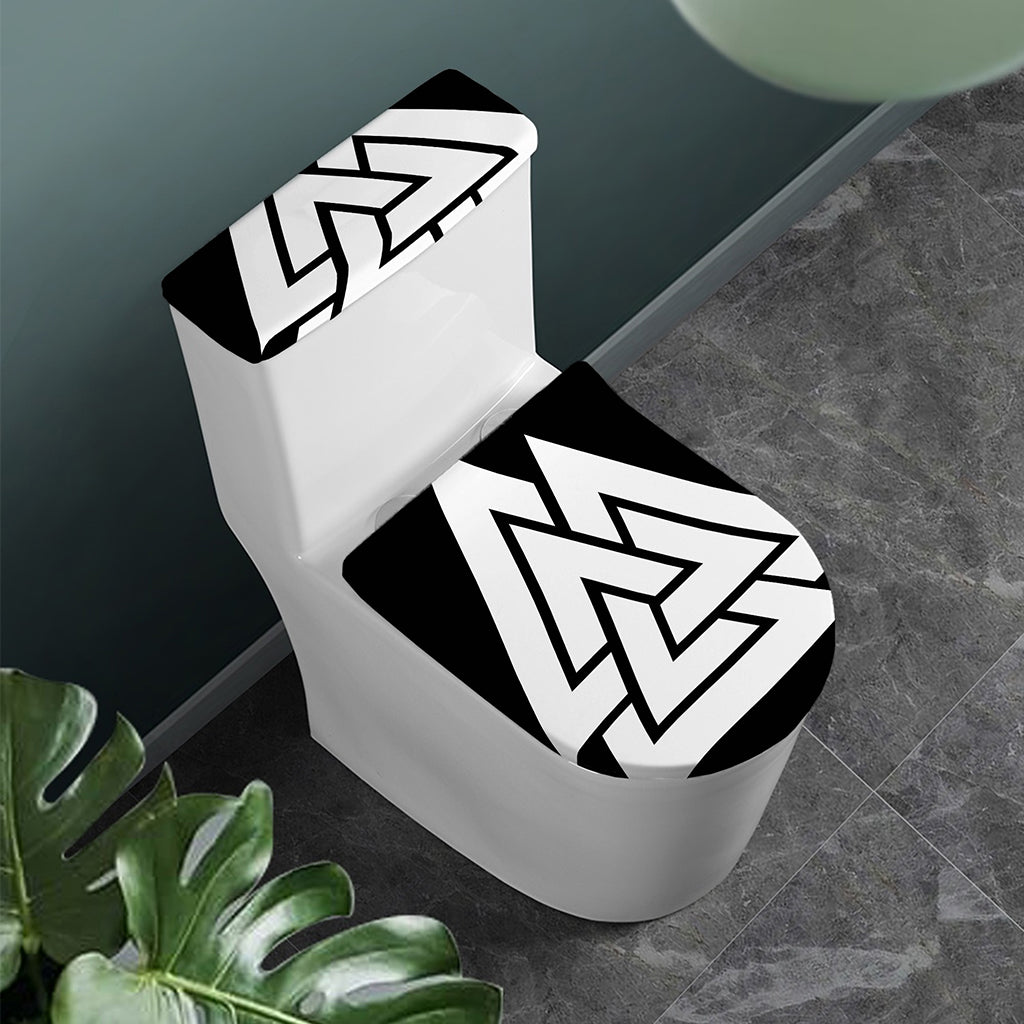 Viking Valknut Symbol Print Toilet Lid And Tank Cover Set