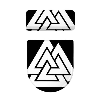 Viking Valknut Symbol Print Toilet Lid And Tank Cover Set