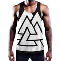 Viking Valknut Symbol Print Men's Workout Tank Top