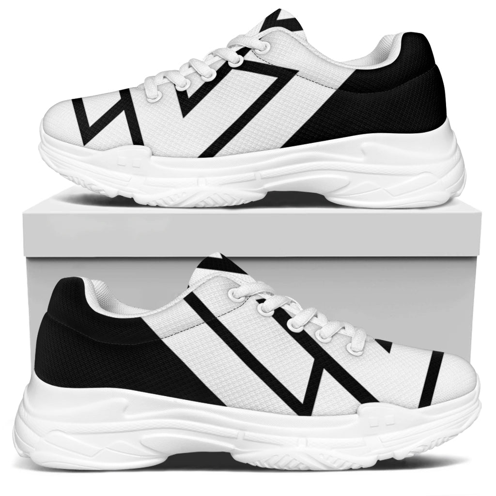 Viking Valknut Symbol Print White Chunky Shoes