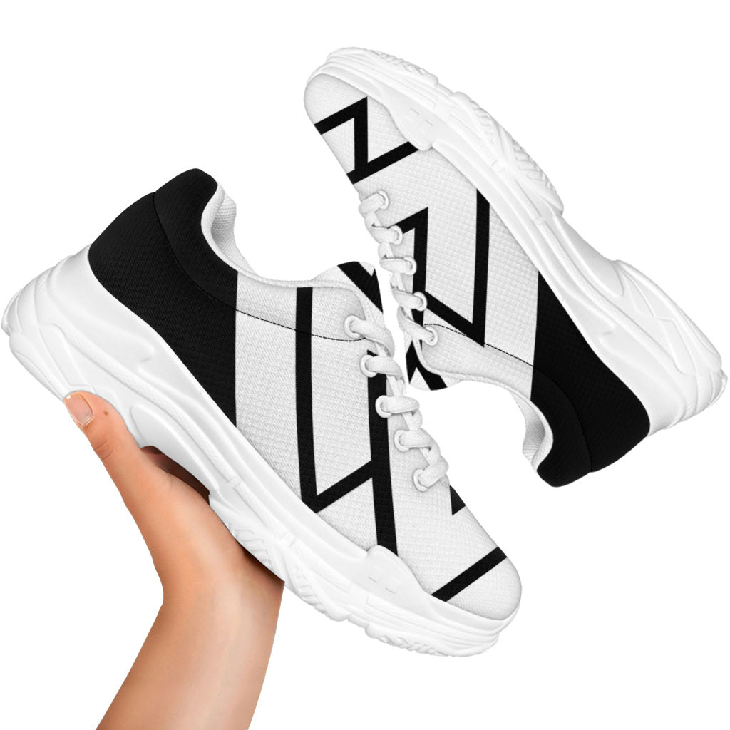 Viking Valknut Symbol Print White Chunky Shoes