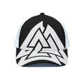 Viking Valknut Symbol Print White Mesh Trucker Hat