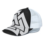 Viking Valknut Symbol Print White Mesh Trucker Cap