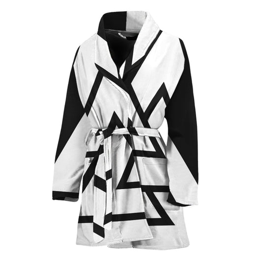 Viking Valknut Symbol Print Women's Bathrobe