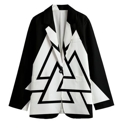 Viking Valknut Symbol Print Women's Blazer